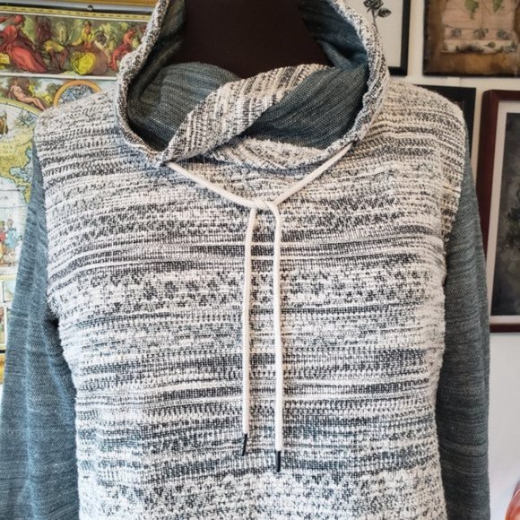 Textured Woven Cowl Neck Sweater Hoody - Picture 2 of 5